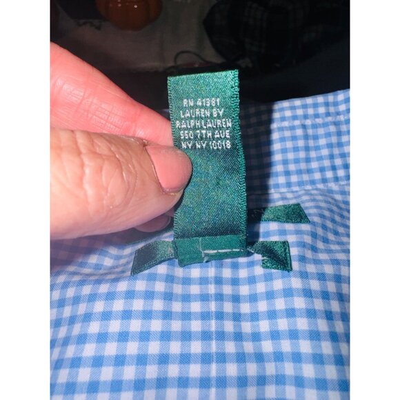 Lauren Ralph Lauren Blue Boxy Button Down Shirt - Picture 6 of 12